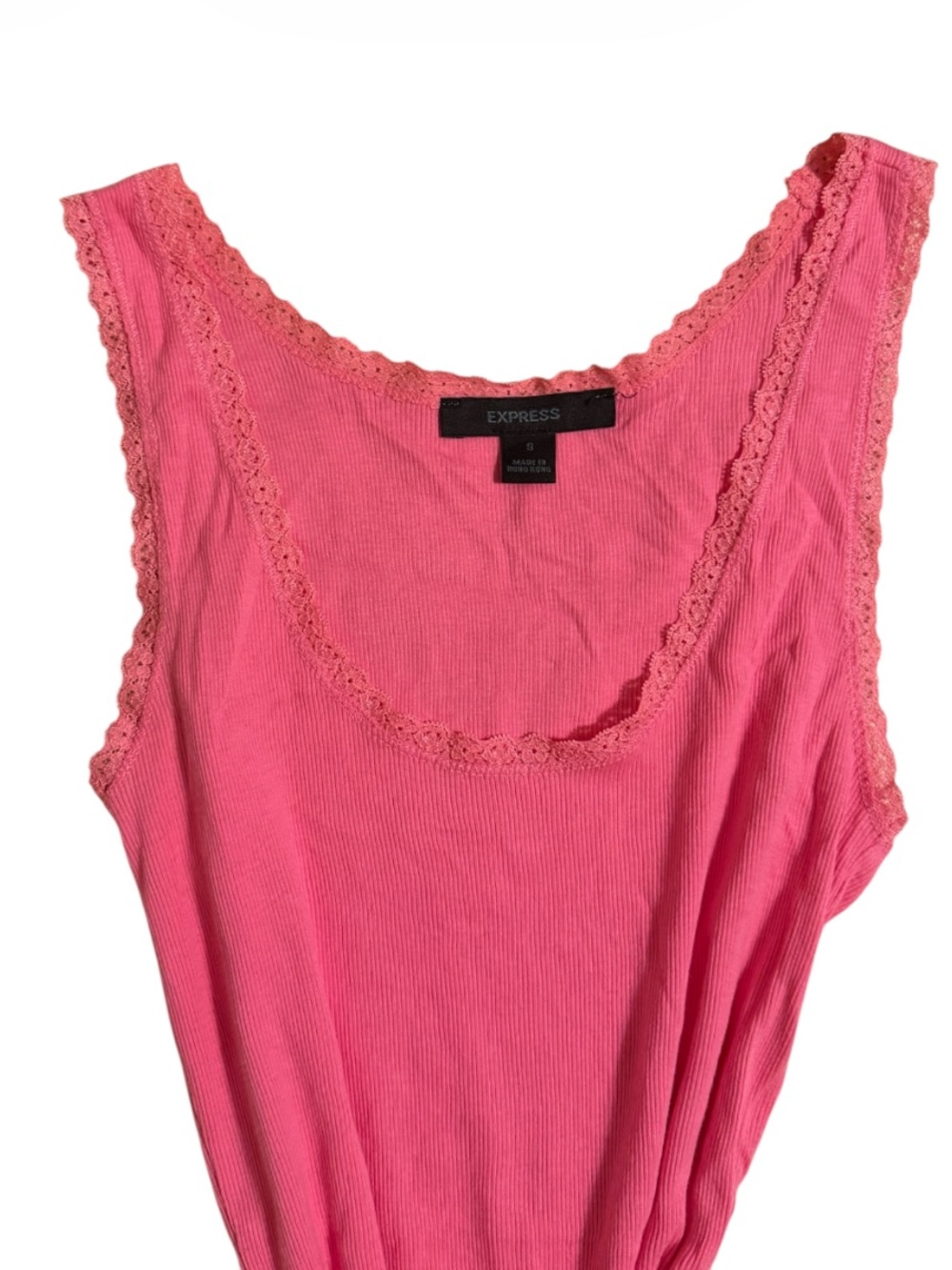 NWOT Express 100% Pima Cotton Vintage Lace Ribbed long Cami Top⭐️⭐️⭐️⭐️⭐️
